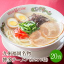 九州福岡名物　博多ラーメン20食セット　とんこつ味　本格派こだわり半生めん