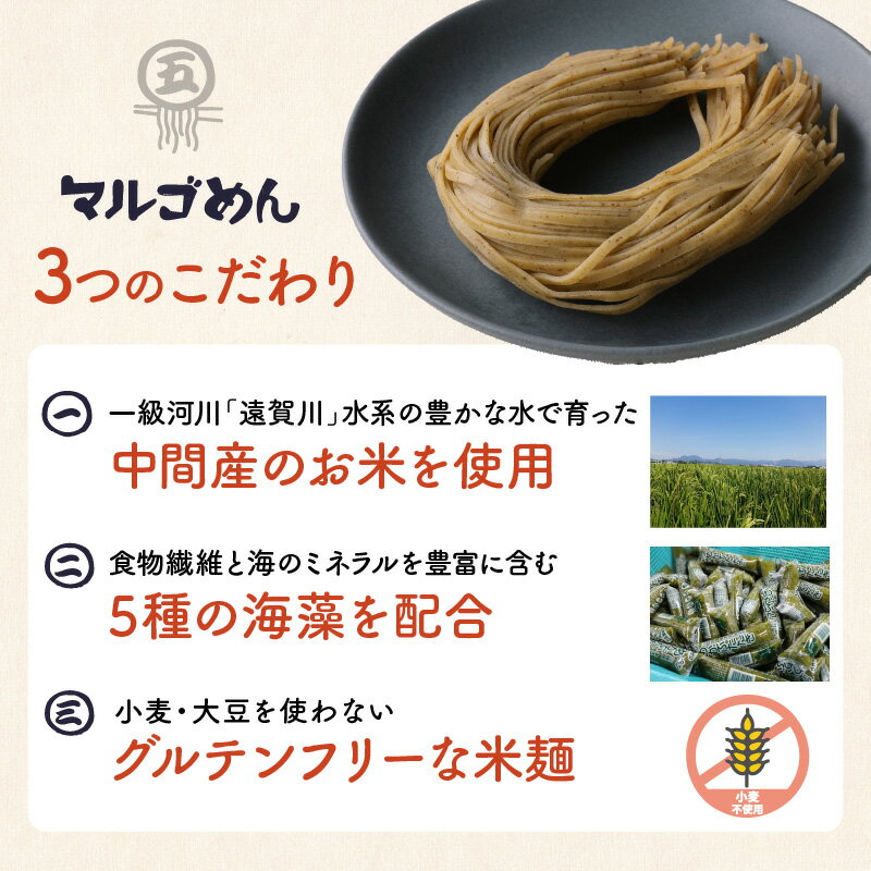 【ふるさと納税】【3回定期便】マルゴめん米麺(海藻入)10食【001-0158】