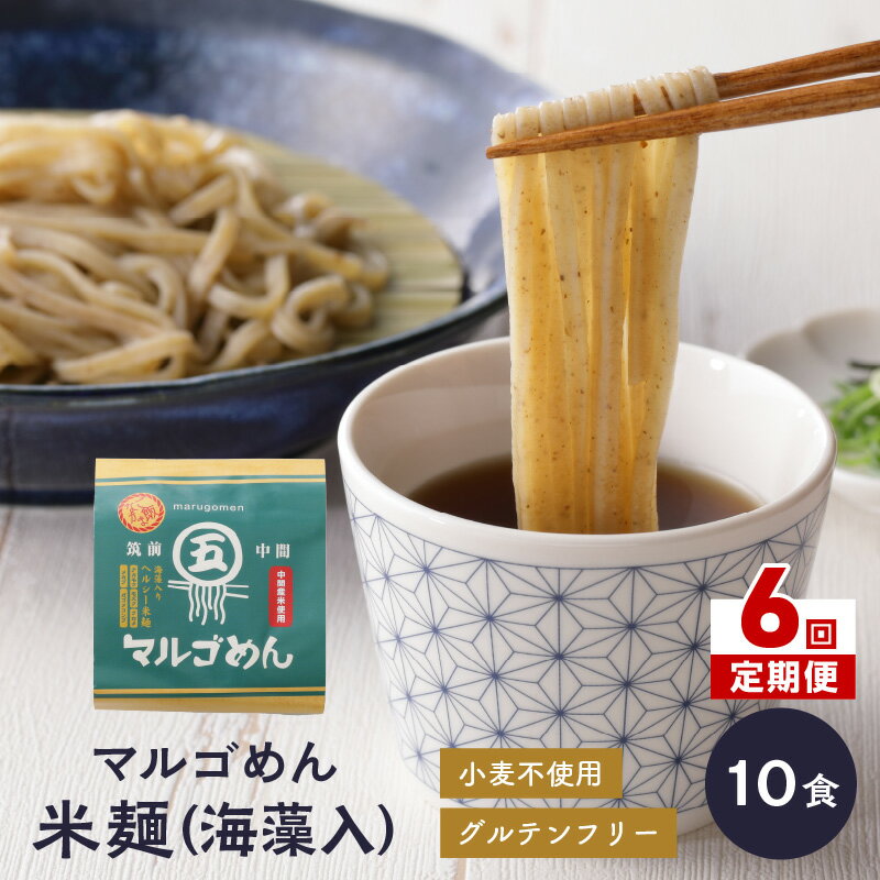 【ふるさと納税】【6回定期便】マルゴめん米麺(海藻入)10食【001-0160】