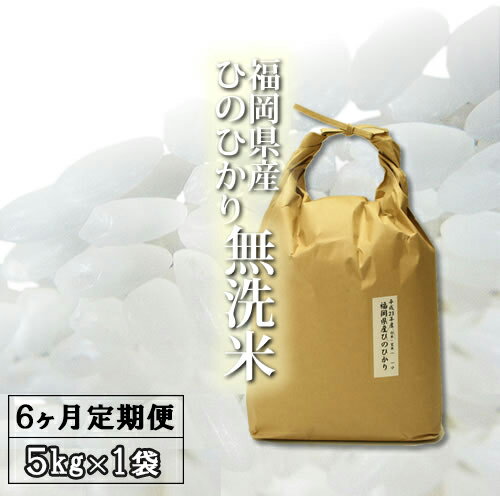 【ふるさと納税】〈定期便〉特A 福岡県産 無洗米ひのひかり 5kg×6ヵ月...