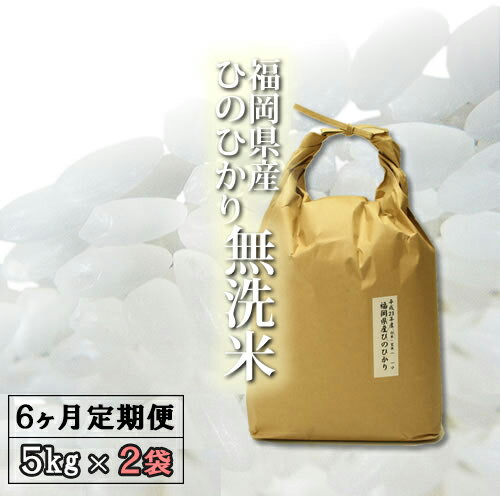 【ふるさと納税】〈定期便〉特A 福岡県産 無洗米ひのひかり 10kg×6ヵ月...