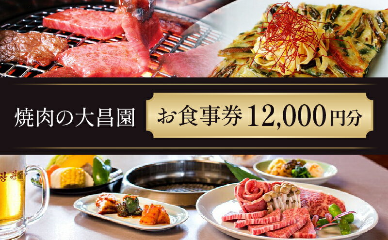 【ふるさと納税】お食事券 12枚 12000円分 焼肉の大昌園 焼き肉 焼肉 レストラン 韓国料理 チケット 食事券 割引券 クーポン券 クーポン 商品券 黒毛和牛 和牛 福岡 福岡県 小郡市