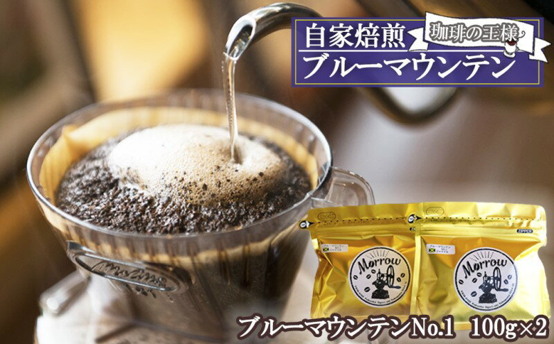 【ふるさと納税】珈琲 自家焙煎 Morrow珈琲 “コーヒーの王様” ブルーマウンテン ストレート 100g×2　【小郡市】