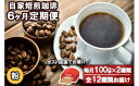 【ふるさと納税】コーヒー 定期便 6ヶ月 自家焙煎 Morrow珈琲 100g×2種 粉 中挽き 【定期便 小郡市】