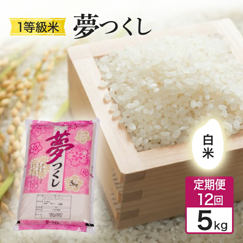 【ふるさと納税】定期便 12回 米 1粒からこだわる 1等級米 夢つくし 白米 5kg お米 コメ お楽しみ 12ヶ月