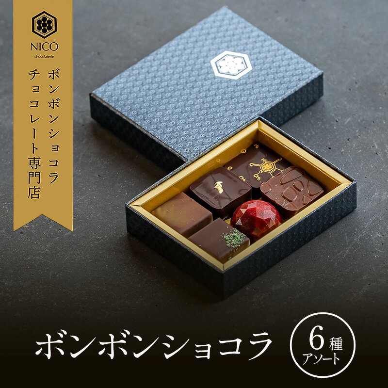 ボンボンショコラ6種アソート/NICOchocolaterie チョコレート チョコレート専門店 ボンボンショコラ スイーツ お菓子 贈答用 ギフト お取り寄せ 福岡県 小郡市