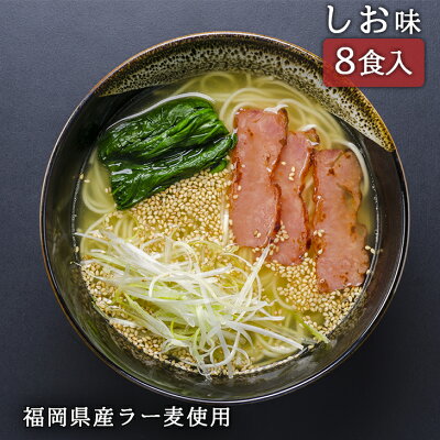 福岡県小郡市 【ふるさと納税】福岡県産 ラー麦使用 たなばたの里ラーメン(しお)8食入