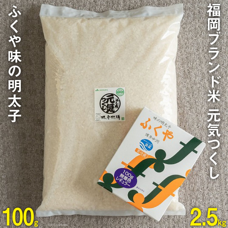 福岡のお米「元気つくし2.5kg」 & 福岡のブランド明太子「 ふくや 味の明太子100g」 詰め合わせ / 南国フルーツ / 福岡県 筑紫野市