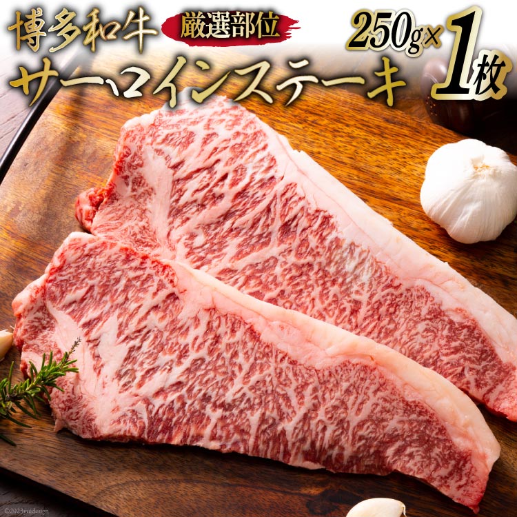 博多和牛 A4以上 サーロインステーキ 厳選部位 250g 1枚 [MEAT PLUS 福岡県 筑紫野市 21760743] 肉 牛肉 和牛 黒毛和牛 ステーキ サーロイン 冷凍