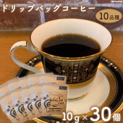 珈琲 ドリップバック コーヒー 約10g×30個 10品種 セット [いち日のはじまり 福岡県 筑紫野市 21760715] ドリップコーヒー コーヒー豆