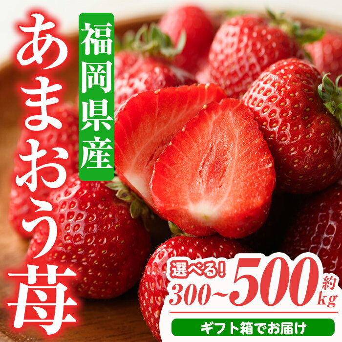[容量を選べる・先行予約受付中!2025年11月下旬〜2026年3月末に順次発送予定]あまおう苺 ギフト箱(約300g or 500g)いちご 苺 フルーツ 果物 くだもの 福岡限定 贈答用 冷蔵 [離島配送不可][ksg0003・ksg0004][南国フルーツ]
