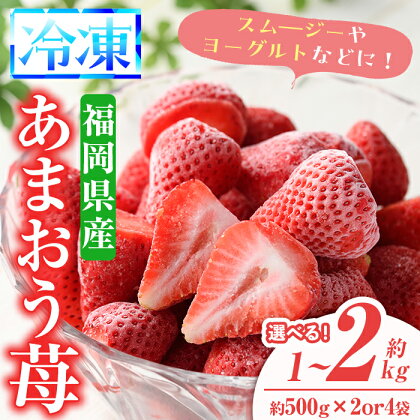 ＜容量を選べる＞冷凍あまおう苺(計約1kg or 2kg) いちご イチゴ 冷凍 シャーベット 冷凍いちご ヨーグルト ジャム ＜離島配送不可＞【ksg0046・ksg0065】【南国フルーツ】