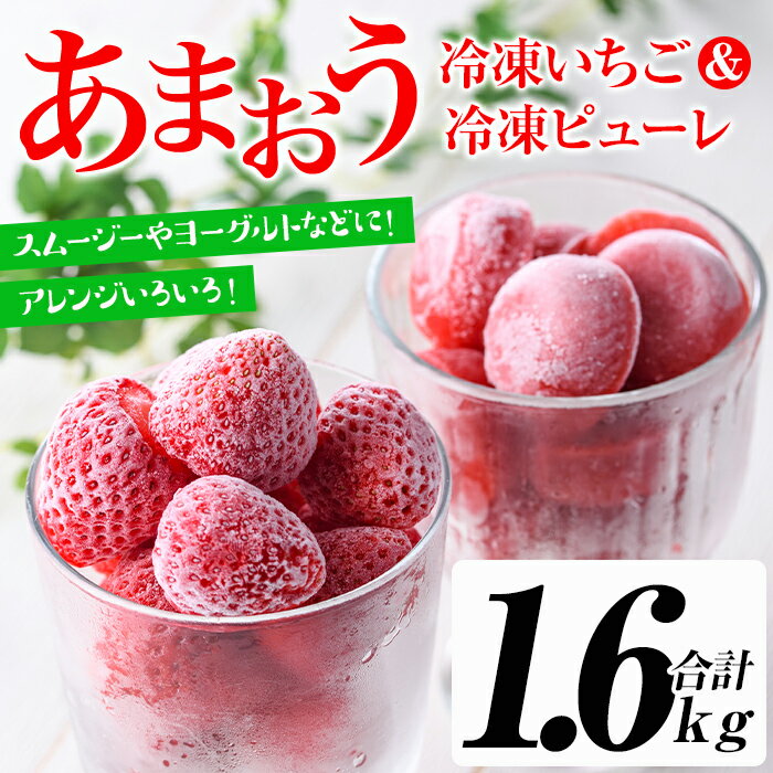 【ふるさと納税】福岡県産いちご 冷凍あまおう・冷凍あまおうピューレ 食べ比べセット 合計約1.6kg・各800g 苺 フルーツ 果物 数量限定＜離島配送不可＞【ksg1299】【よっちゃんファーム】