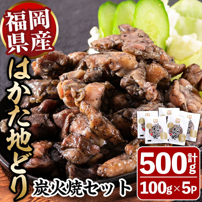 はかた地どり炭火焼セット(計500g・100g×5P) 焼き鳥 地鶏 鶏肉 とりにく とり肉 おつまみ 惣菜 おかず 小分け 冷凍 冷凍保存 国産[離島配送不可][ksg1426][MEATPLUS]