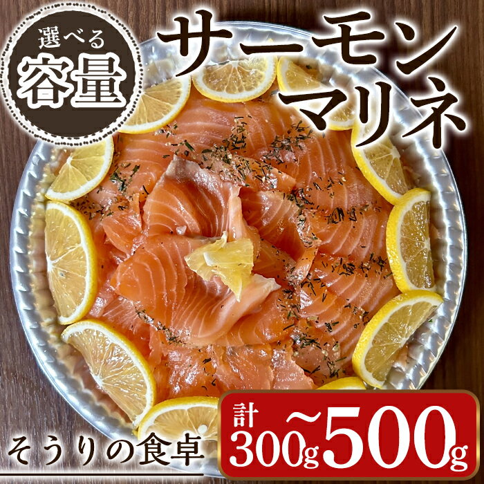 [容量を選べる]サーモンマリネ(計300g~500g) サーモン 海鮮 魚介 個包装 ソース付き ギフト 贈答[離島配送不可][ksg1430・ksg1431][そうりの食卓]