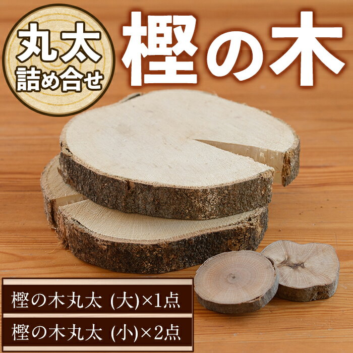 樫の木 丸太詰め合わせ(大1点・小2点) 木 樫 かし 丸太 鍋敷き [ksg1432][宮崎木材店]