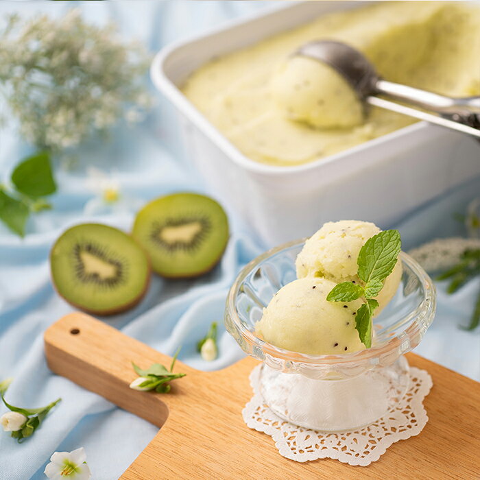 【ふるさと納税】フルーツソムリエが作った濃厚グリーンキウイジェラート(1L) アイス アイスクリーム 手作り スイーツ ＜離島配送不可＞【ksg0058】【南国フルーツ】のサムネイル