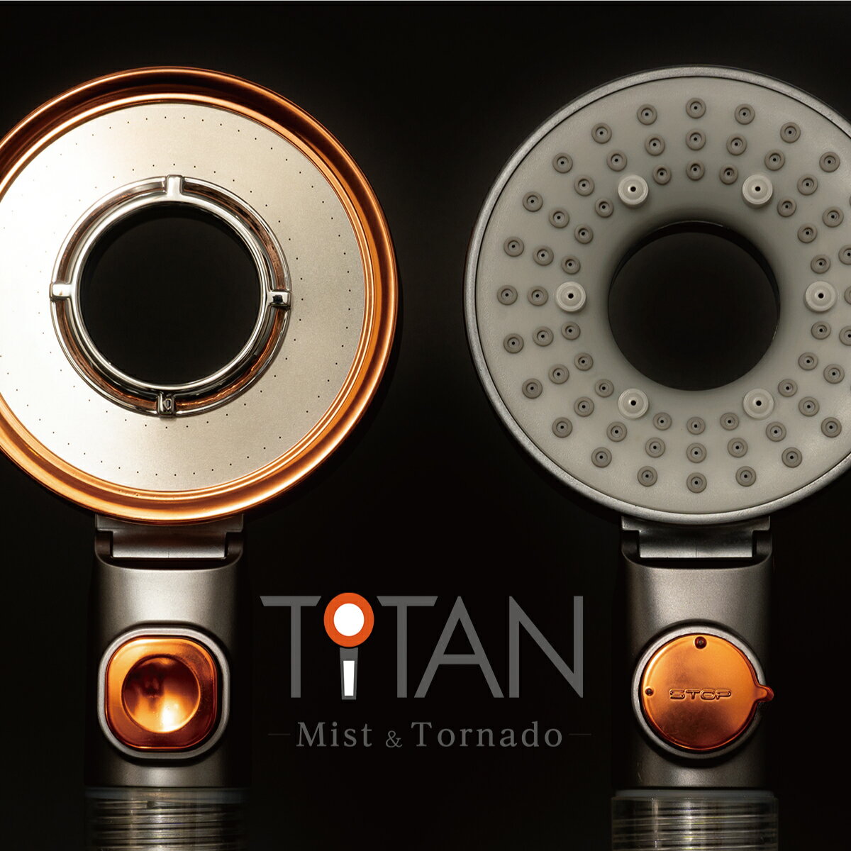 脱塩素ミストシャワーヘッドTITAN(タイタン)角度調整シャワーフック付(1個) ミスト 浄水 塩素除去 アダプター付き [ksg0247][FORESTWATER]