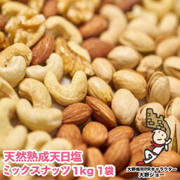 【ふるさと納税】天然熟成天日塩 ミックスナッツ 1kg(1kg×1袋)(大野城市)【1083231】