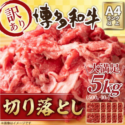 訳アリ![A4〜A5]博多和牛切り落とし 5kg(500g×10パック)[配送不可地域:離島]