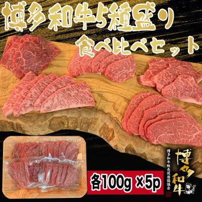 博多和牛焼肉5種食べ比べセット《合計500g》【配送不可地域：離島】【1413625】