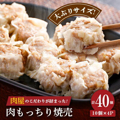 【ふるさと納税】肉屋の肉もっちり焼売 40g×40個(10個×4パック)【配送不可地域:離島】【1607735】