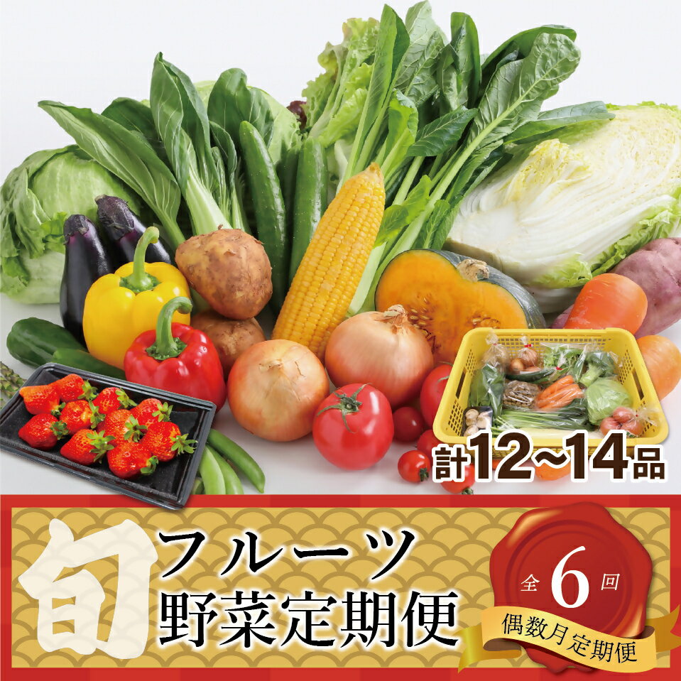 【定期便／年6回／偶数月お届け】むなかた旬の野菜・フルーツお任せセット（12〜14品）【ほたるの里】_HB0114 送料無料