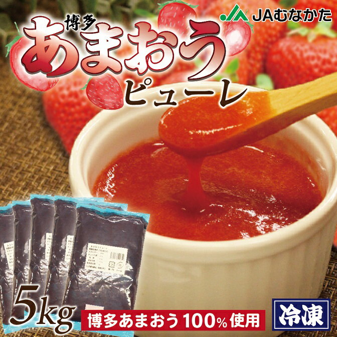 【ふるさと納税】冷凍「博多あまおうピューレ」1kg×5袋【JAほたるの里】_HA1046 送料無料博多あまおう あかい・まるい・おおきい・うまい 100%のピューレ