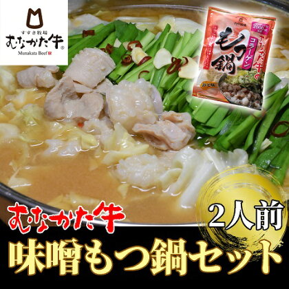 むなかた牛味噌もつ鍋セット2人前【すすき牧場】_HA1267 送料無料