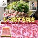 【ふるさと納税】むなかた牛 塩もつ鍋（2人前）＆すき焼き（肩ロース400g）【すすき牧場】_KA1264　送料無料