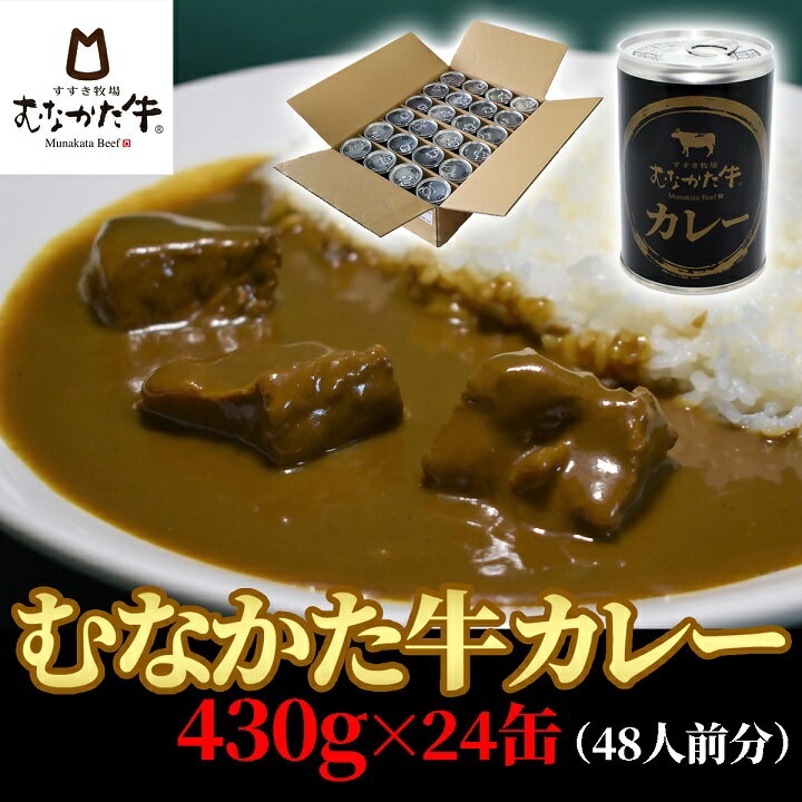 【ふるさと納税】むなかた牛カレー 24缶(48人前分) 【すすき牧場】_HA1269 送料無料福岡県 宗像市 からだにやさしい 美味しい 柔らかい 歯切れのよい食感 旨味 常温 2年 電子レンジ