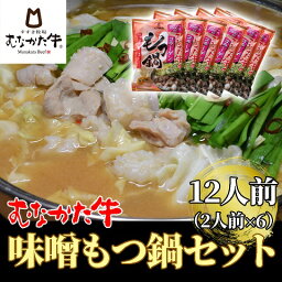 【ふるさと納税】むなかた牛味噌もつ鍋セット2人前×6【すすき牧場】_HA1459 送料無料