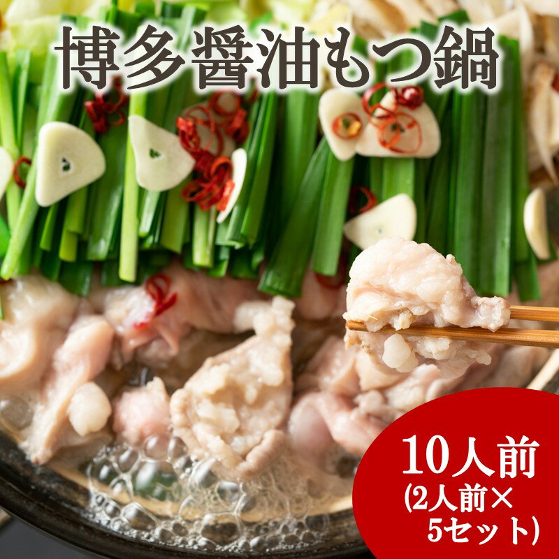 博多醤油もつ鍋 10人前(2人前×5セット)[株式会社木村食品]_HA2033 もつ鍋 もつ 福岡県宗像市 宗像市 福岡 宗像