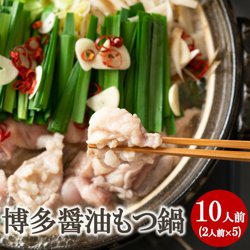 博多醤油もつ鍋 10人前(2人前×5セット)[株式会社木村食品]_HA2033 もつ鍋 もつ 福岡県宗像市 宗像市 福岡 宗像
