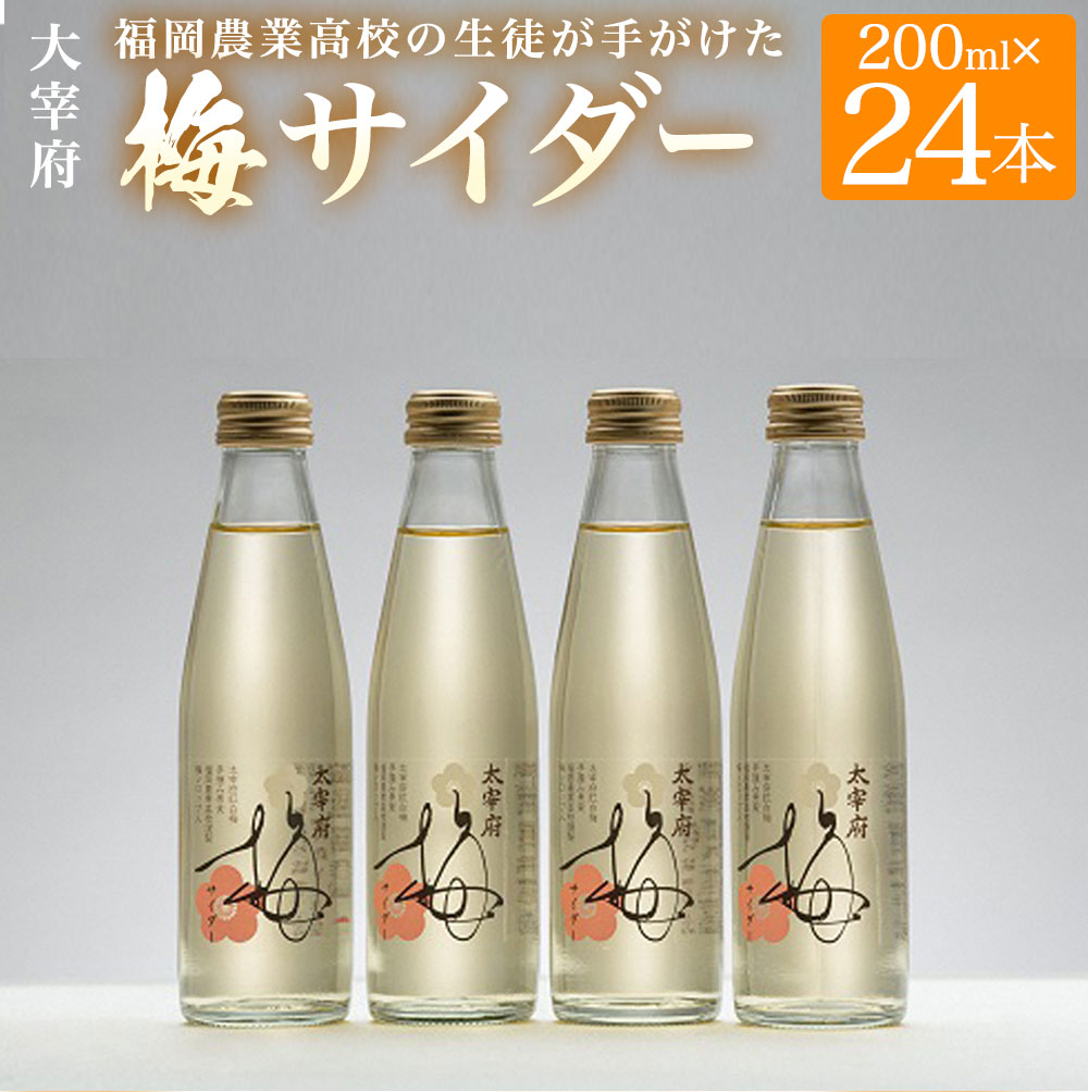 【ふるさと納税】 太宰府 梅サイダー 令和セット 200ml×24本 梅シロップ ビタミンC 炭酸飲料 ソフトドリンク NPO法人太宰府市障害者団体協議会 送料無料のサムネイル