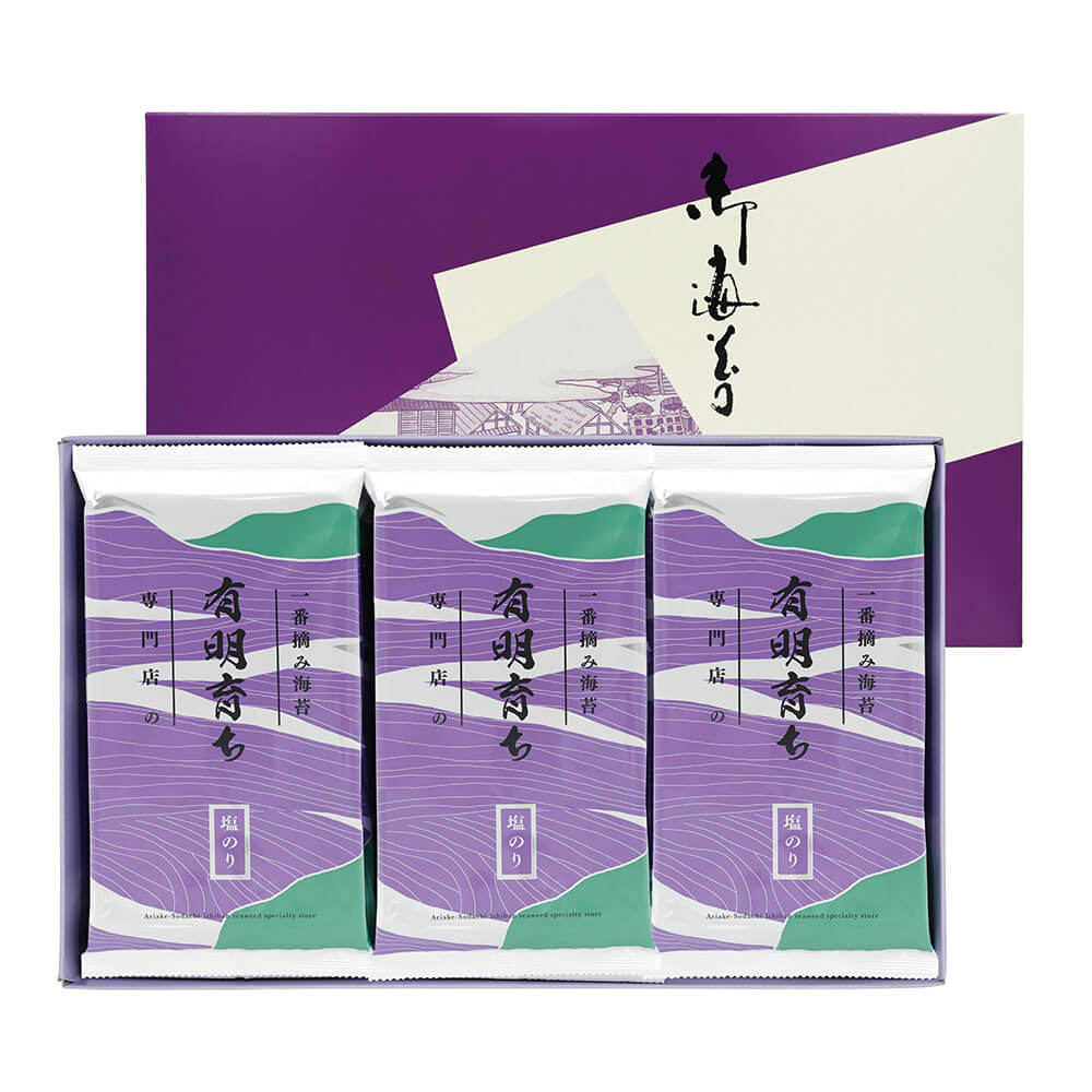 【ふるさと納税】有明育ち 詰合せセット S-30 化粧箱入り（福岡有明のり）計150枚 2切 5枚×30パック 塩のり 塩海苔 味付のり 味付海苔 塩味 のり 海苔 乾のり 有明のり 有明海苔 ご飯のお供 手巻き寿司 九州 福岡県 太宰府市 送料無料