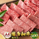 【ふるさと納税】博多和牛 焼肉用 500g×1 A4以上 福岡県産 九州産 国産 黒毛和牛 牛肉 和牛 BBQ バーベキュー お肉 お取り寄せ グルメ 冷凍 送料無料