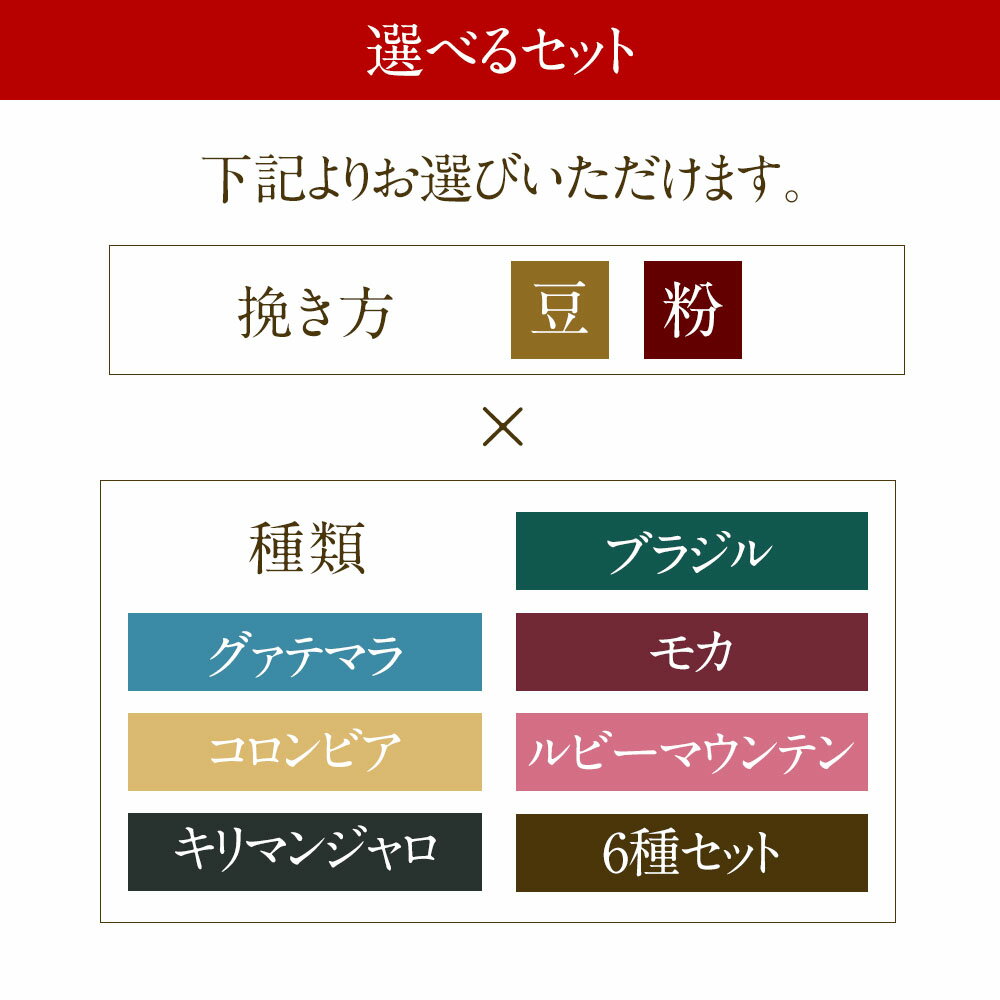 【ふるさと納税】＜選べる挽き方・種類＞プレミアムコーヒー 計600g（100g×6袋） 豆・粉 グァテマラ コロンビア キリマンジャロ ブラジル モカ ルビーマウンテン 6種セット 珈琲 コーヒー豆 珈琲豆 直火焙煎 詰め合わせ 福岡県 太宰府市 送料無料