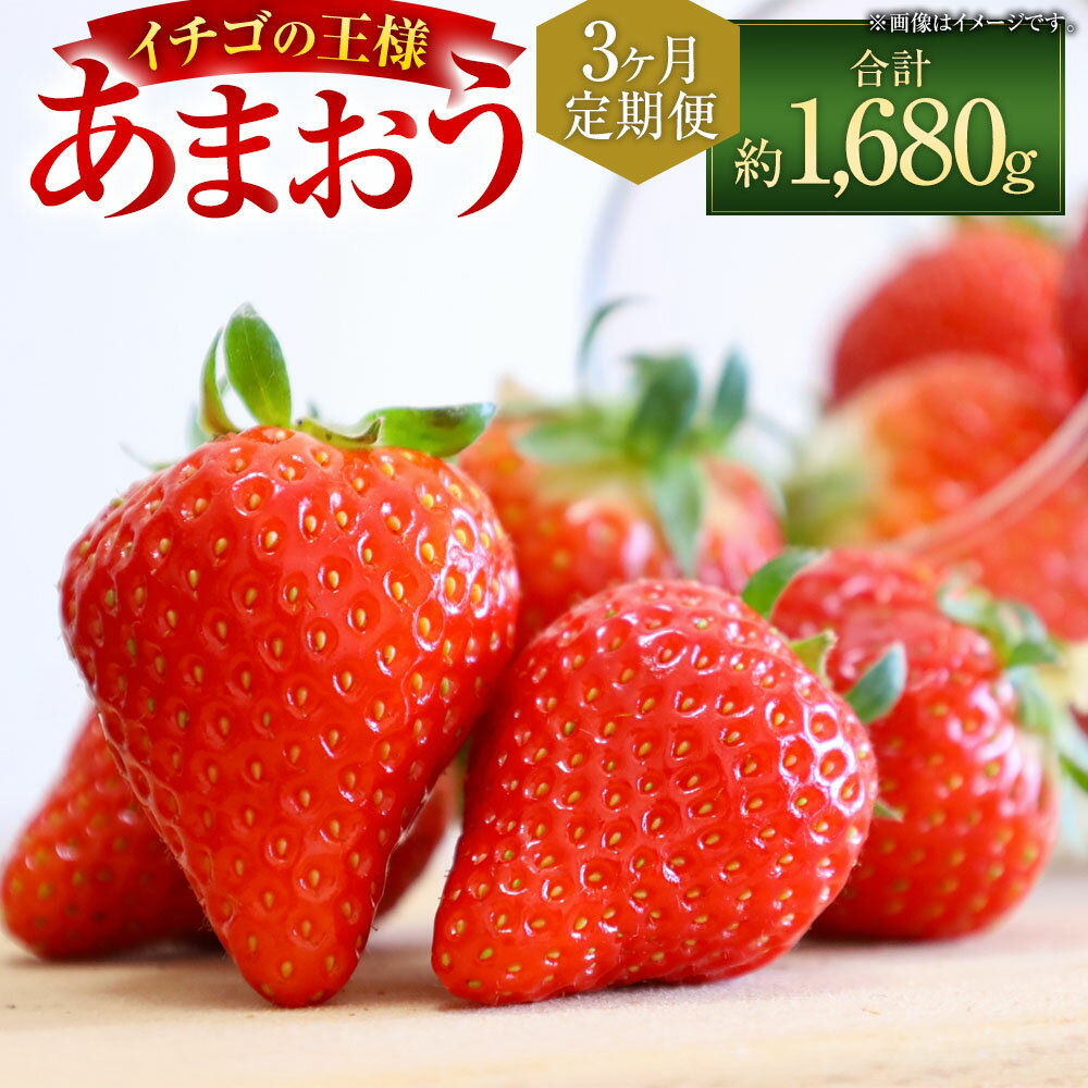 [3ヶ月定期便][いちごの定期便]福岡県産あまおう 約280g×2パック 合計1680g いちご イチゴ 苺 あまおう フルーツ ブランドいちご 果物 くだもの 定期便 冷蔵 要冷蔵 パック 福岡県 太宰府市 送料無料[2026年2月上旬〜4月上旬発送予定]
