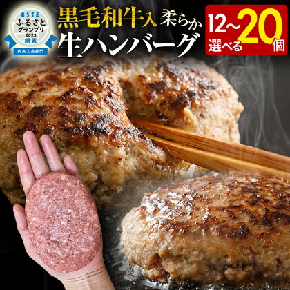 九州産黒毛和牛入 生ハンバーグ 量を選べる 1つ120g 20個入 12個入 肉汁たっぷり 黒毛和牛 九州産 牛豚合挽 ハンバーグ 柔らかい 肉 牛 ジューシー 夕飯 おかず 小分け 贅沢 グルメ 九州 古賀市