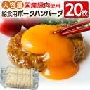 【ふるさと納税】大容量 給食用ポークハンバーグ20枚 合計1.2kg ポークハンバーグ ハンバーグ 国産豚肉 柔らか 特定原材料 8品目 不使用 給食 おかず おやつ お弁当 福岡県 福岡 九州 グルメ お取り寄せ
