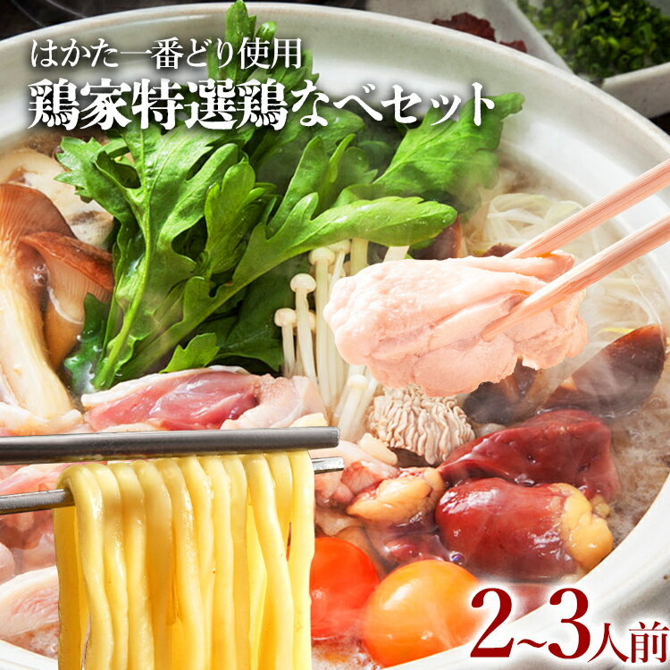 「鶏家」のとり鍋セット(2〜3人前) ふるさと納税用セット 鍋セット はかた一番どり つくね 生ちゃんぽん麺 鶏鍋 冷凍 送料無料