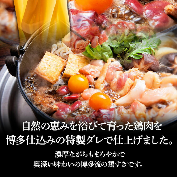 【ふるさと納税】「鶏家」はかた一番どり鶏すき（鶏のすきやき）セット（2～3人前） ふるさと納税用セット はかた一番どり 鶏肉 鶏肝 すき焼き うどん 鍋セット 冷凍 送料無料