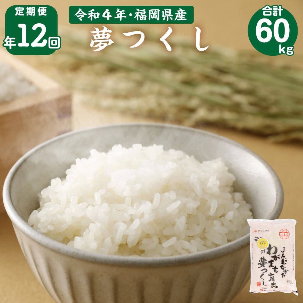 【ふるさと納税】【年12回毎月定期便】【1月開始】 福岡県産 夢つくし 5kg×12...