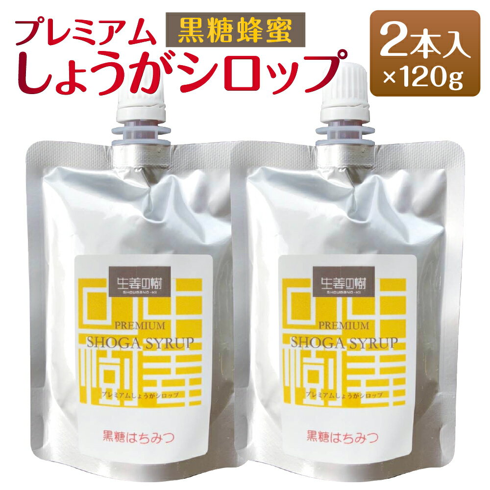 無添加 プレミアムしょうがシロップ 黒糖蜂蜜 120g×2本 ジンジャーシロップ スパイス 香辛料 生姜 しょうが 隠し味 砂糖代用 オリゴ糖 簡易包装 送料無料 [F4484]