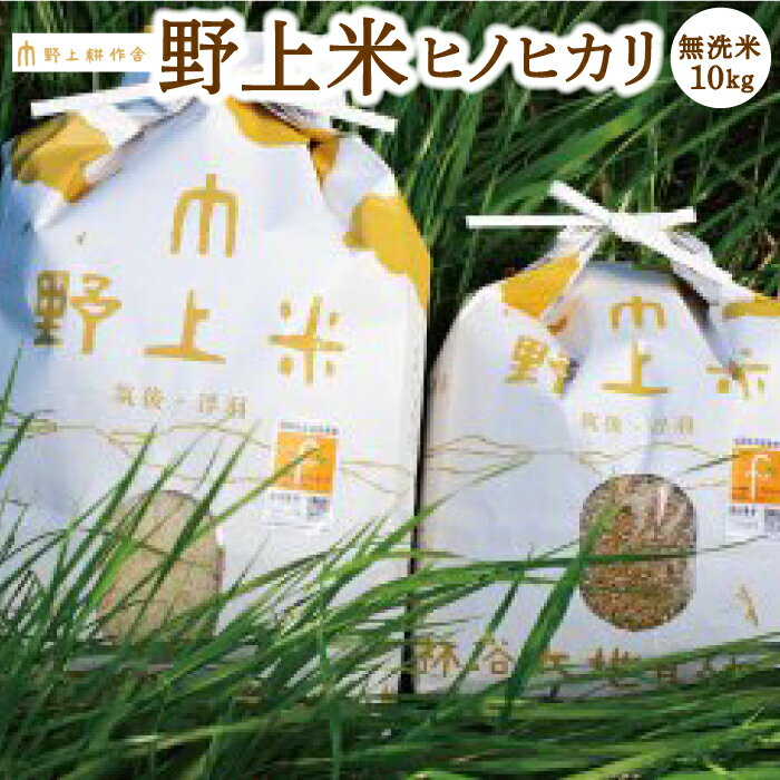 【ふるさと納税】野上耕作舎 野上米ヒノヒカリ 無洗米10kg