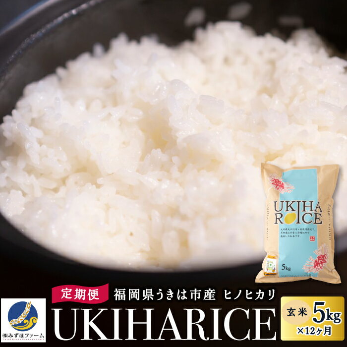 23位! 口コミ数「0件」評価「0」 【定期便】みずほファーム UKIHA RICE (玄米5kg×12ヶ月)