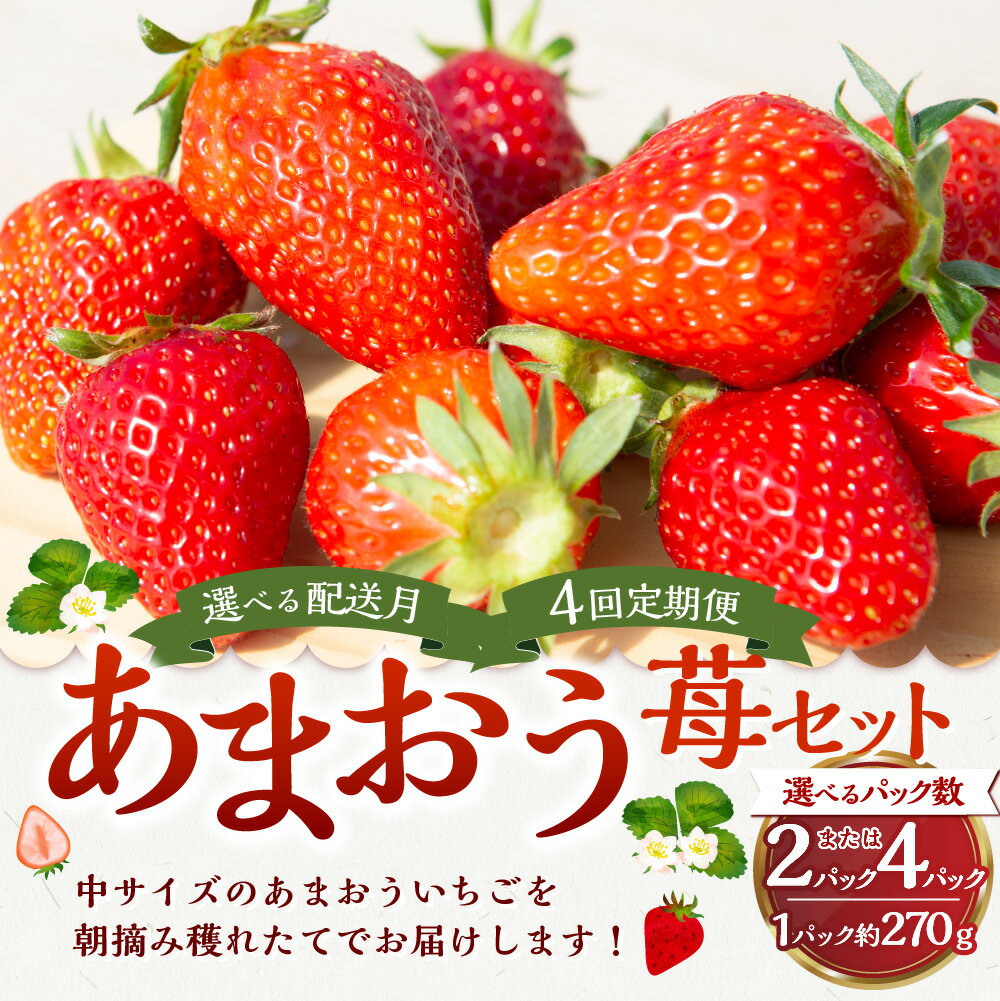 【ふるさと納税】 ＜選べる配送月・容量＞ よかもんいちご あまおう苺セット 1パック約270g 計540g／計1080g／計2,160g／計4,320g 2パック／4パック／4回定期便 【2026年1月～2026年4月発送予定】【4回定期便： 2026年1月上旬～2026年4月下旬順次発送予定】