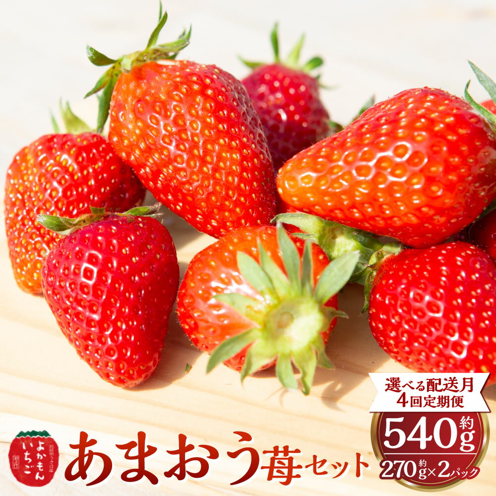 [選べる配送月・定期便]よかもんいちご あまおう苺セット2パック (約270g)×2パック 約540g いちご イチゴ 苺 フルーツ 果実 果物 くだもの [2025年12月〜2026年4月発送予定][4回定期便: 2026年1月上旬〜2026年4月下旬順次発送予定]