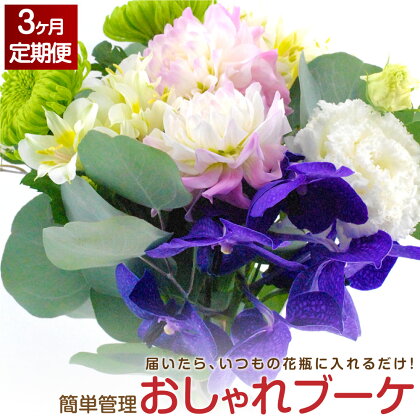 【3回定期便】”松竹梅の梅セット” 届いたらいつもの花瓶に入れるだけ! 簡単管理のおしゃれブーケ 初回花瓶付き 延命剤付き 花 フラワー ブーケ インテリア 花束 3回 定期便 季節に合わせ 旬 嘉麻市 送料無料